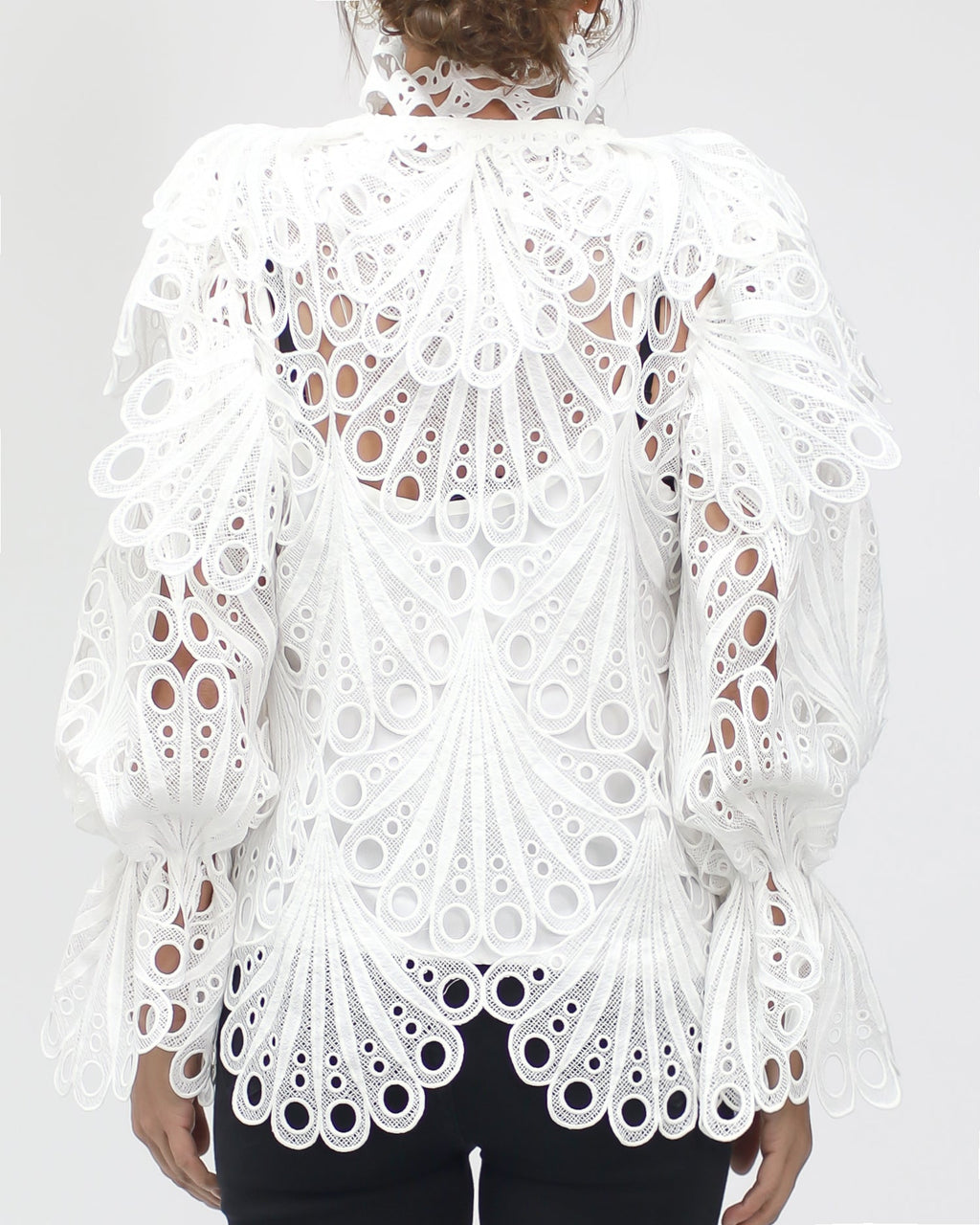 white crochet high neck top *pre-order*