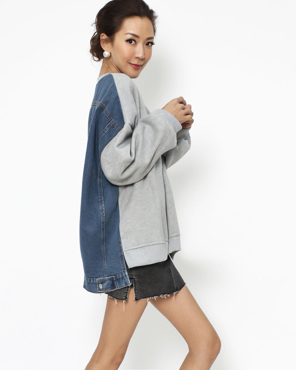 grey & denim sweatshirt *pre-order*