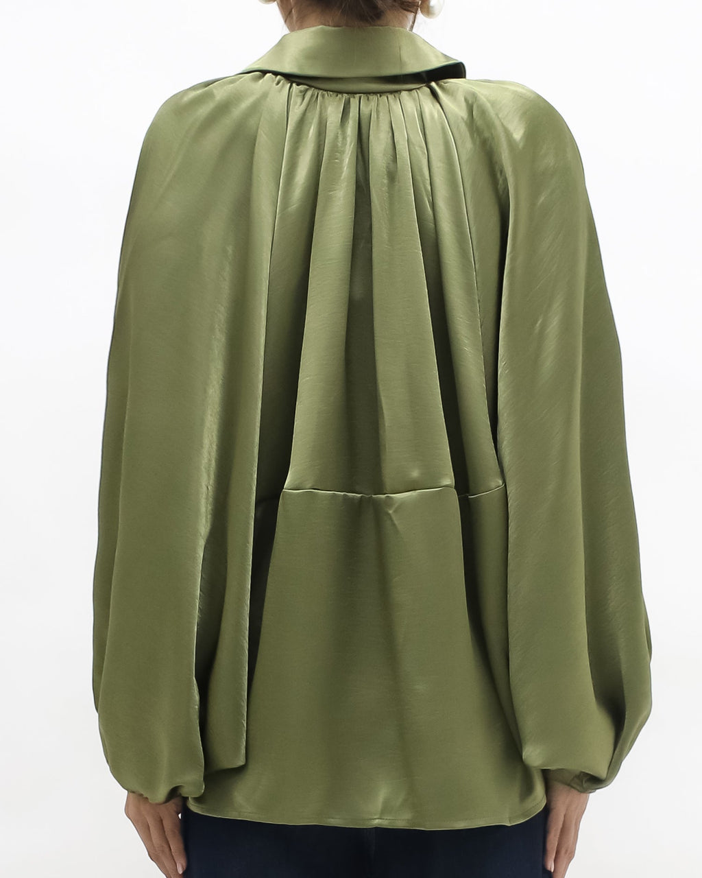 green satin batwing jacket *pre-order*