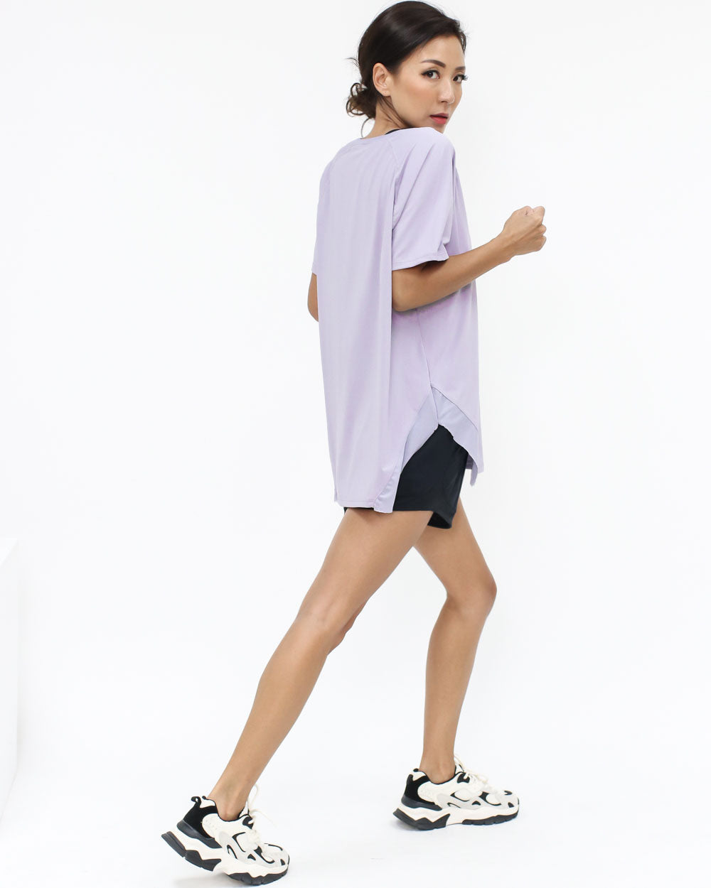 lilac mesh hem sports top *pre-order*