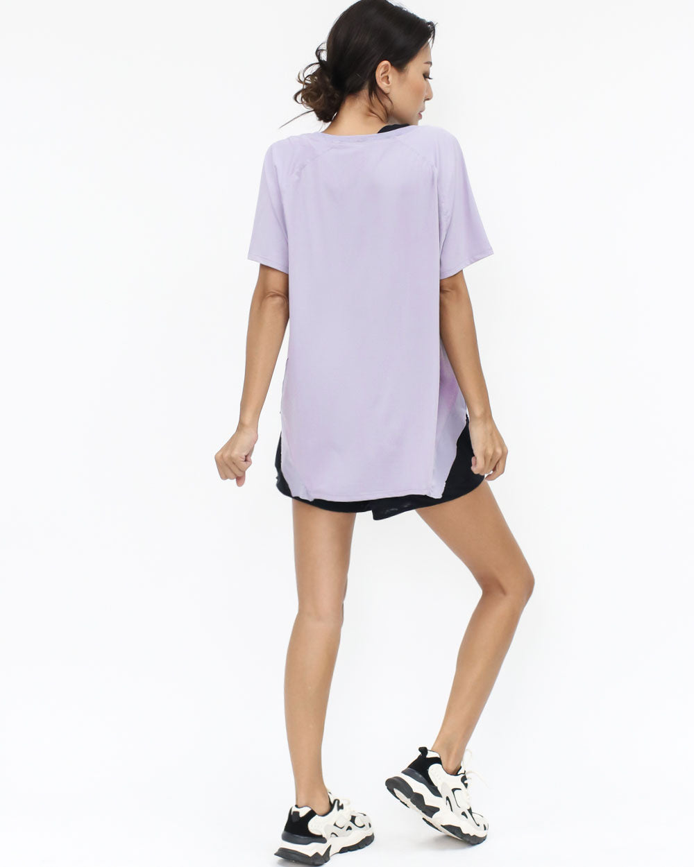 lilac mesh hem sports top *pre-order*