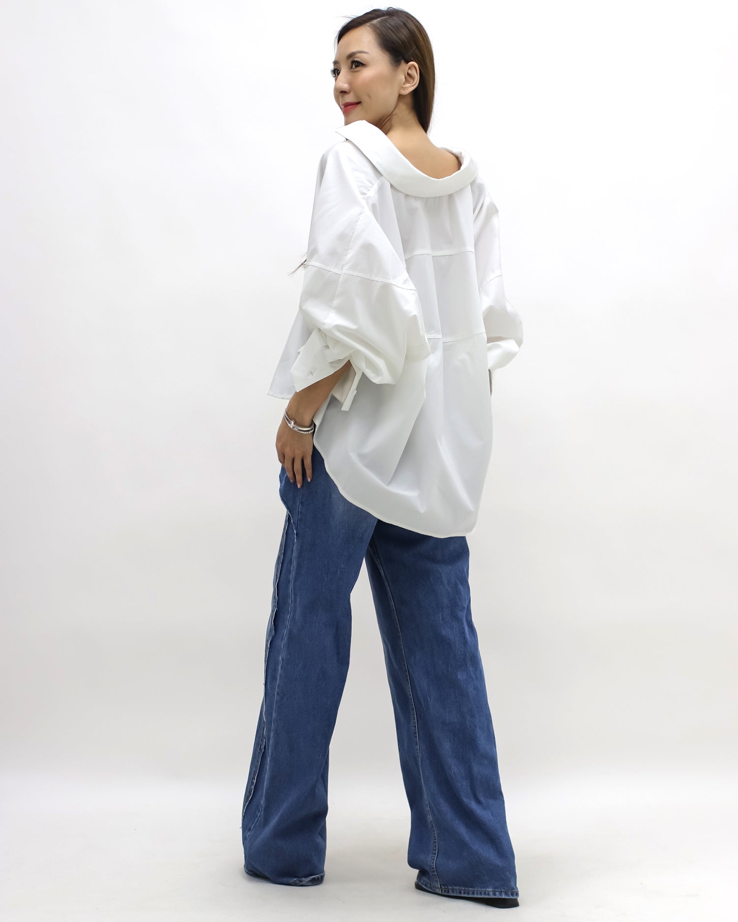 ivory button sleeves shirt *pre-order*