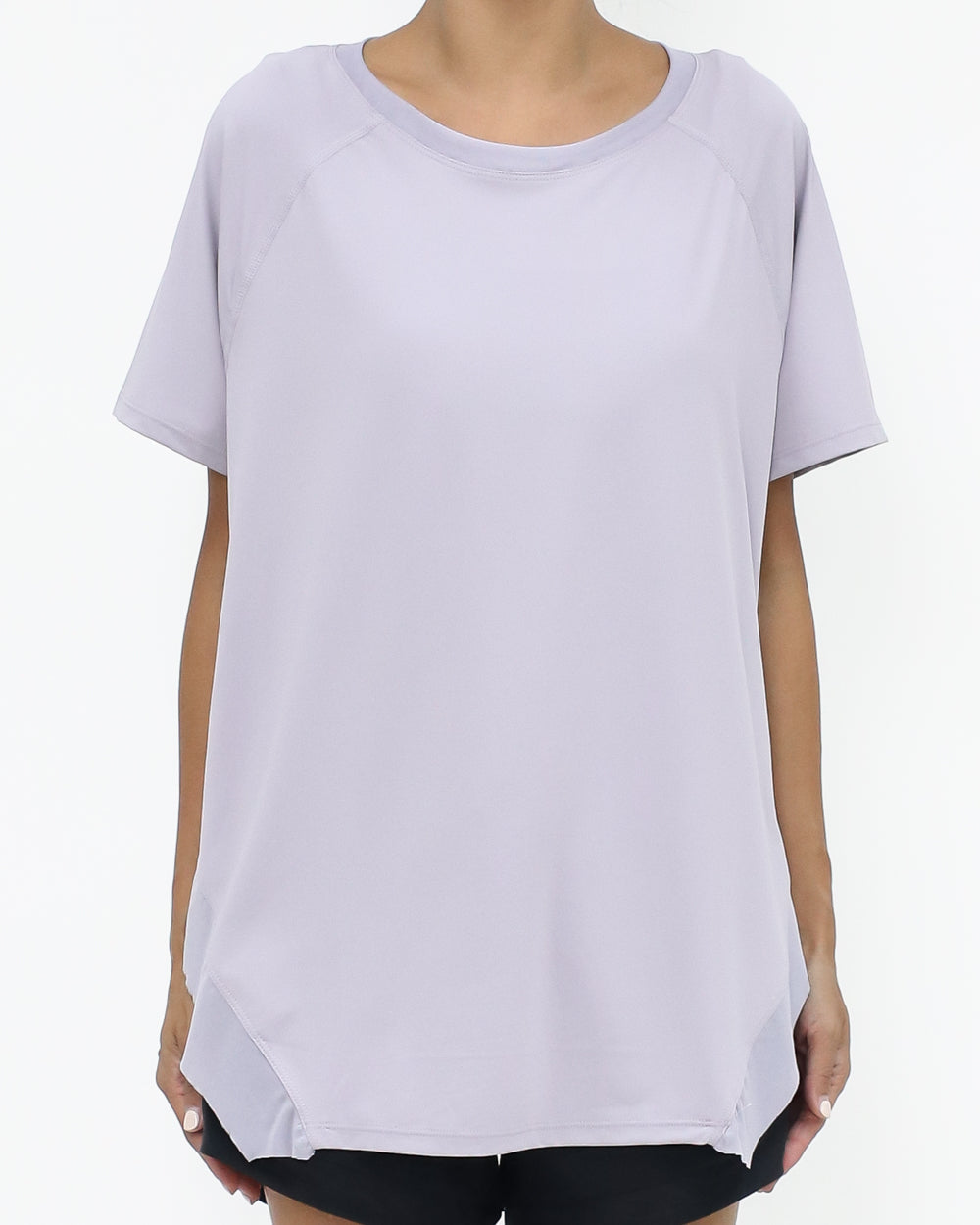 lilac mesh hem sports top *pre-order*
