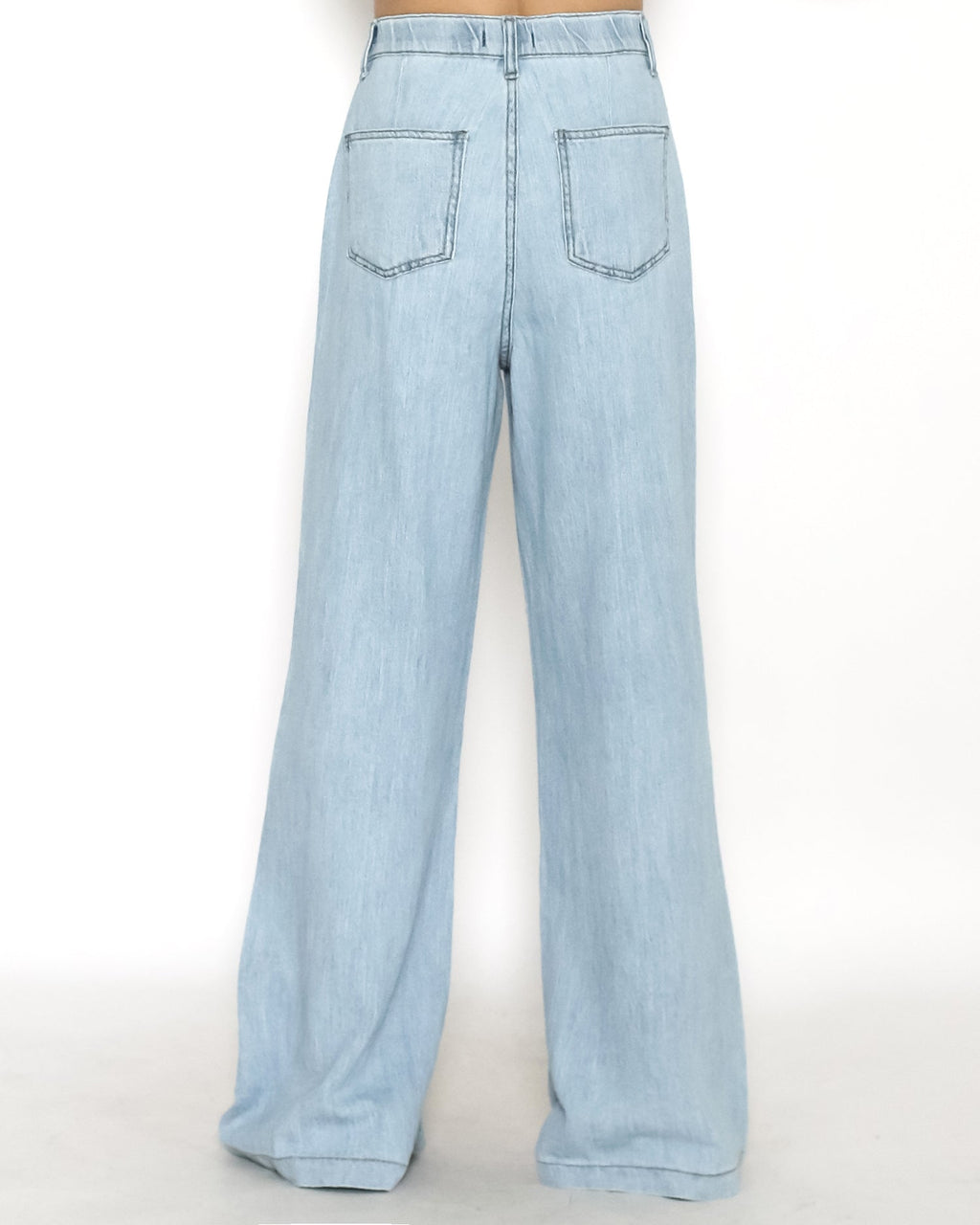 light blue denim pockets front straight leg jeans