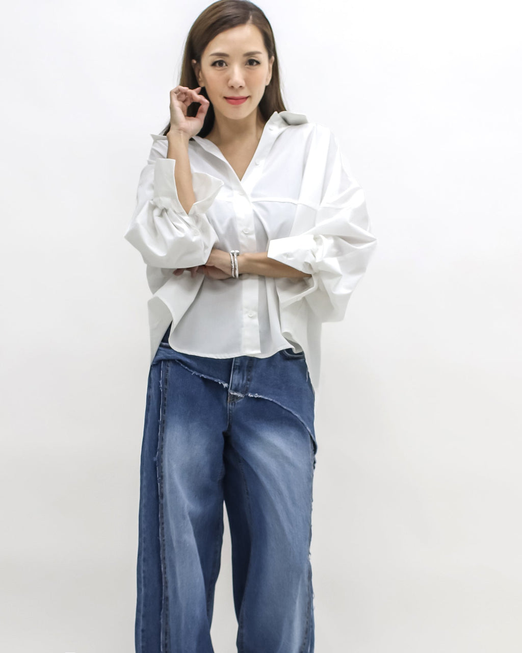 ivory button sleeves shirt *pre-order*