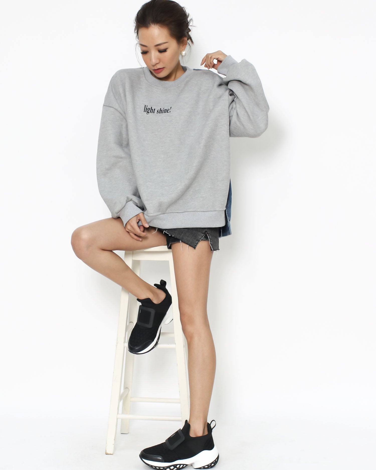 grey & denim sweatshirt *pre-order*