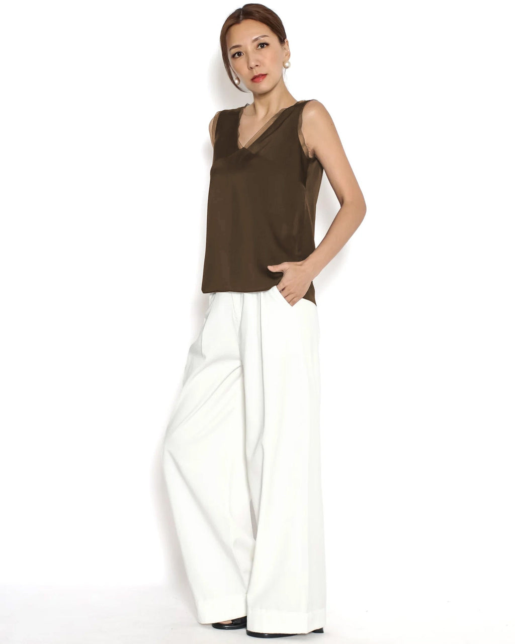 brown mesh hem vest *pre-order*