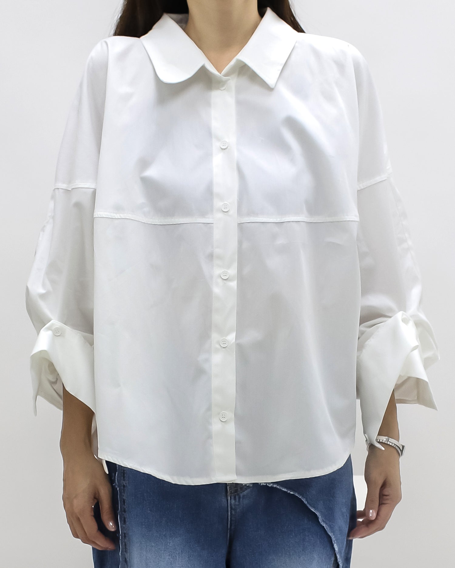 ivory button sleeves shirt *pre-order*
