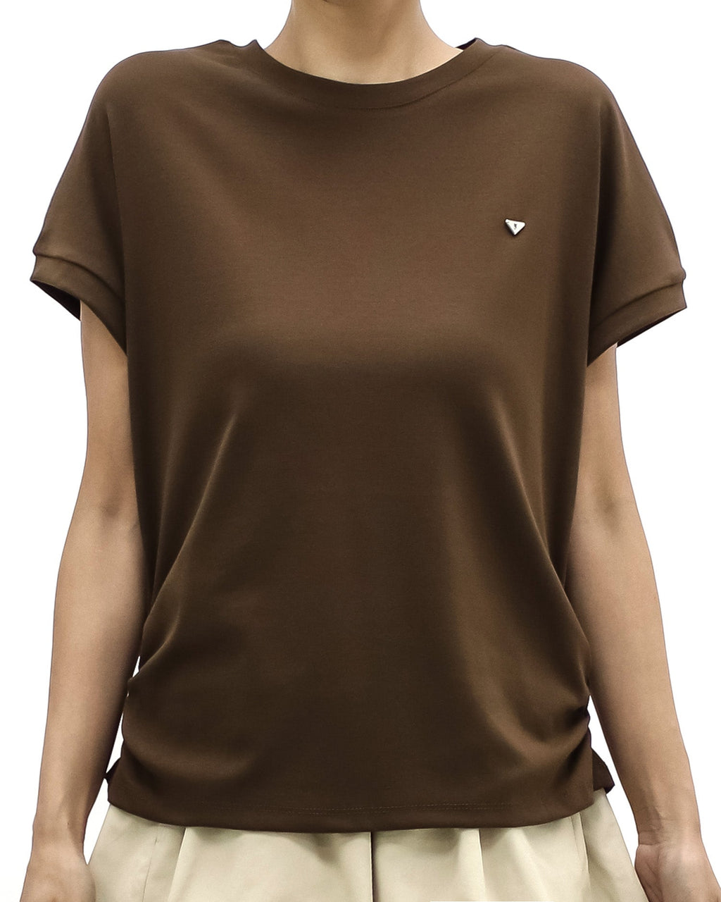brown round shoulder tee *pre-order*