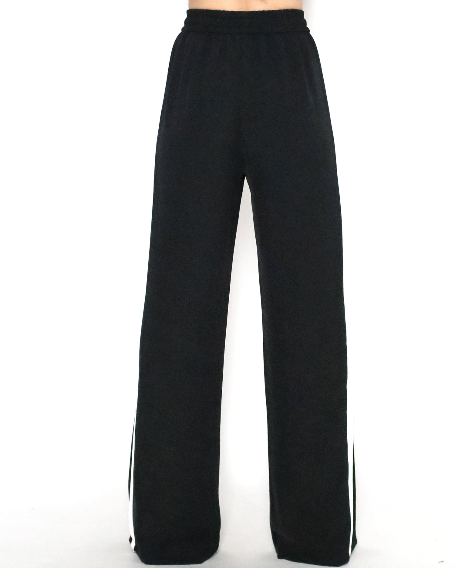 black & ivory panel chiffon straight leg pants *pre-order*