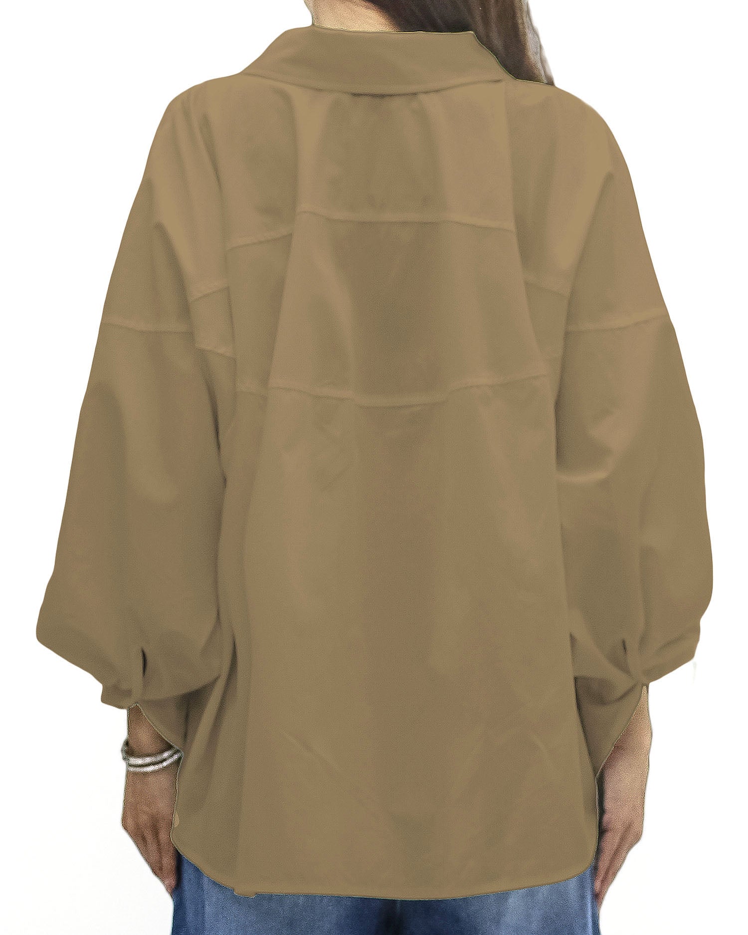 brown button sleeves shirt *pre-order*