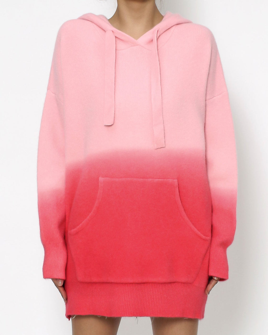 pink ombre hoodie knitted top *pre-order*