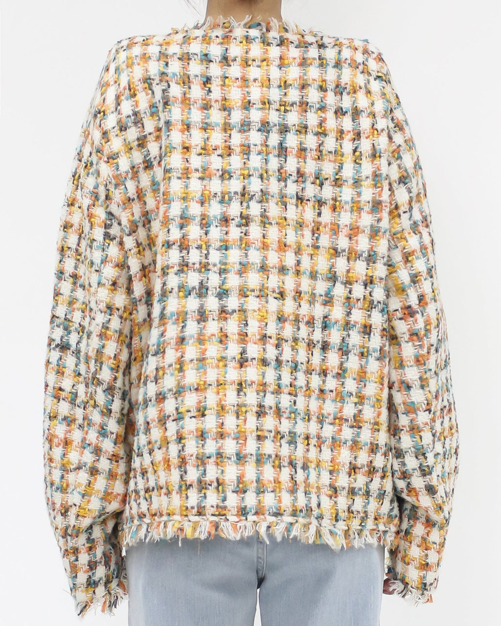 orange ivory & blue tweed jacket *pre-order*