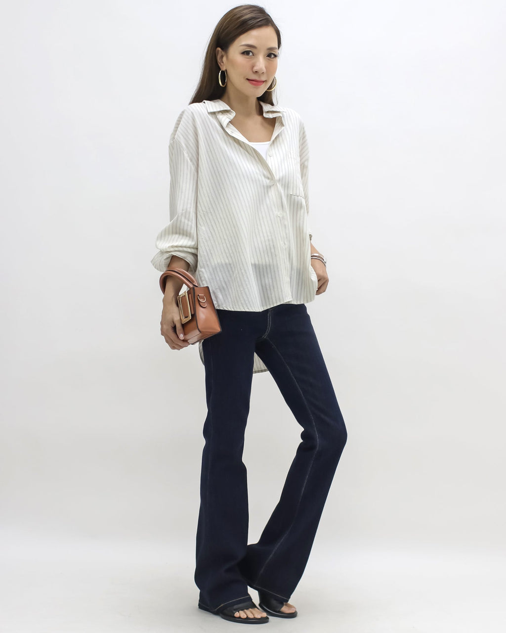 indigo denim mini flare jeans *pre-order*