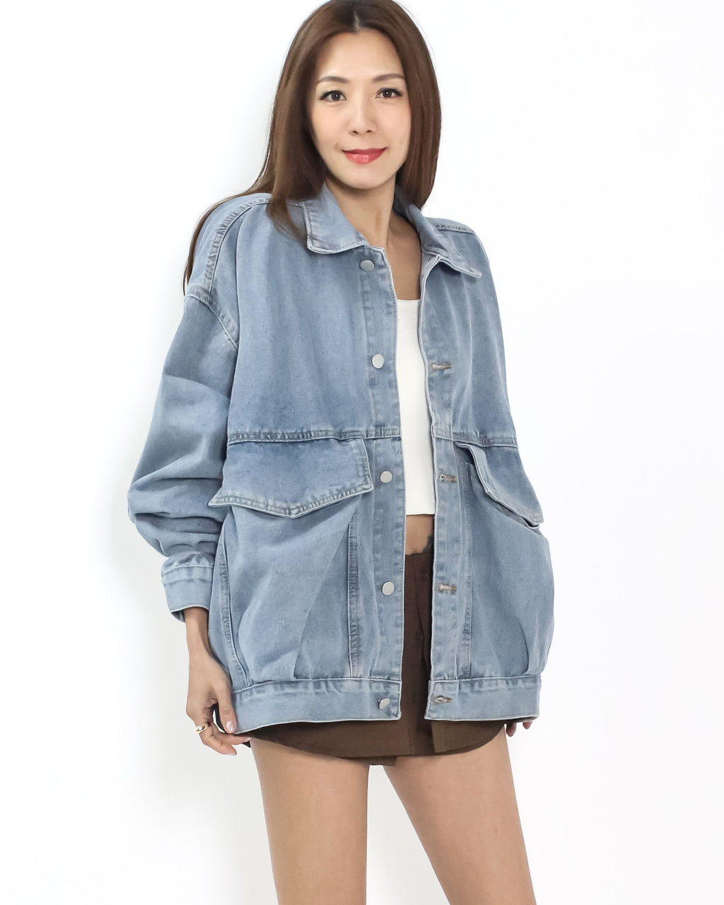 blue washed denim big pockets jacket *pre-order*