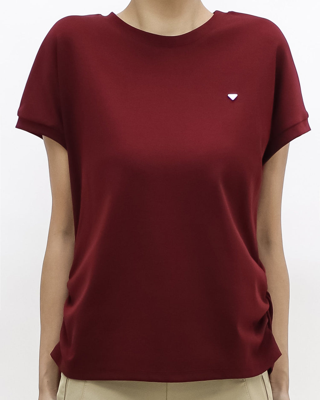 burgundy round shoulder tee *pre-order*