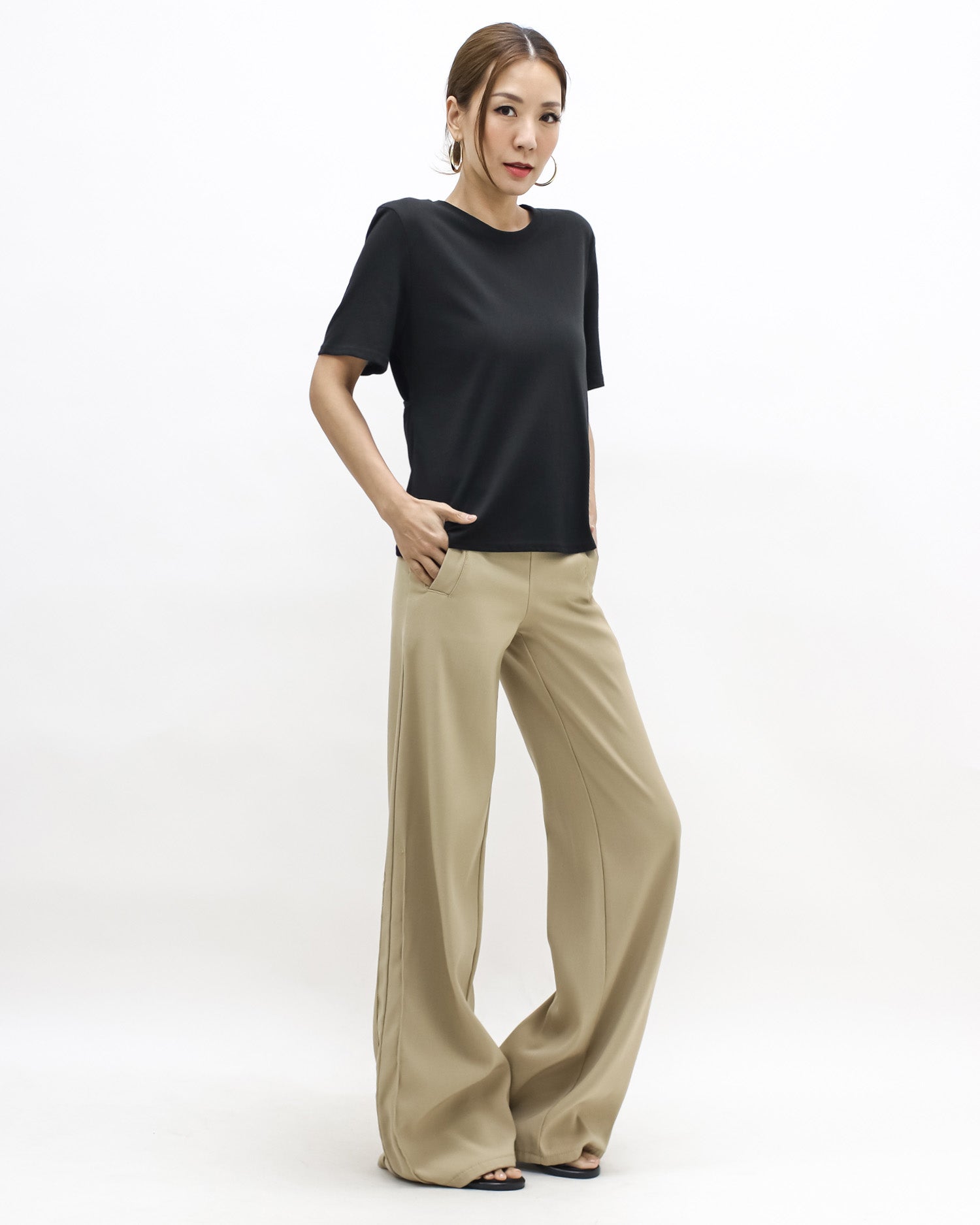 black cutout back tee