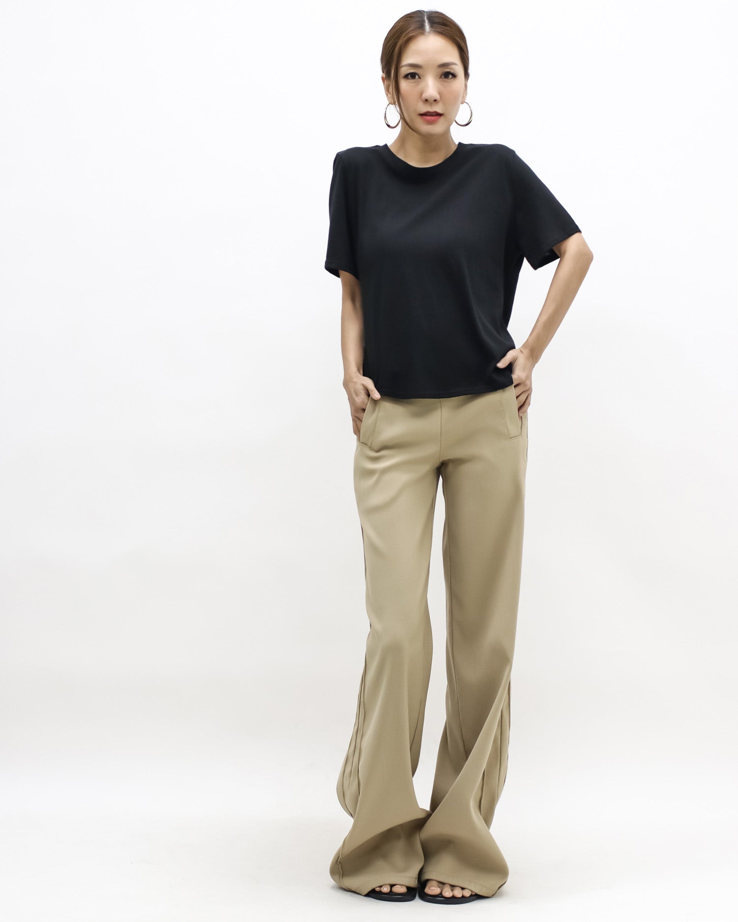 black cutout back tee