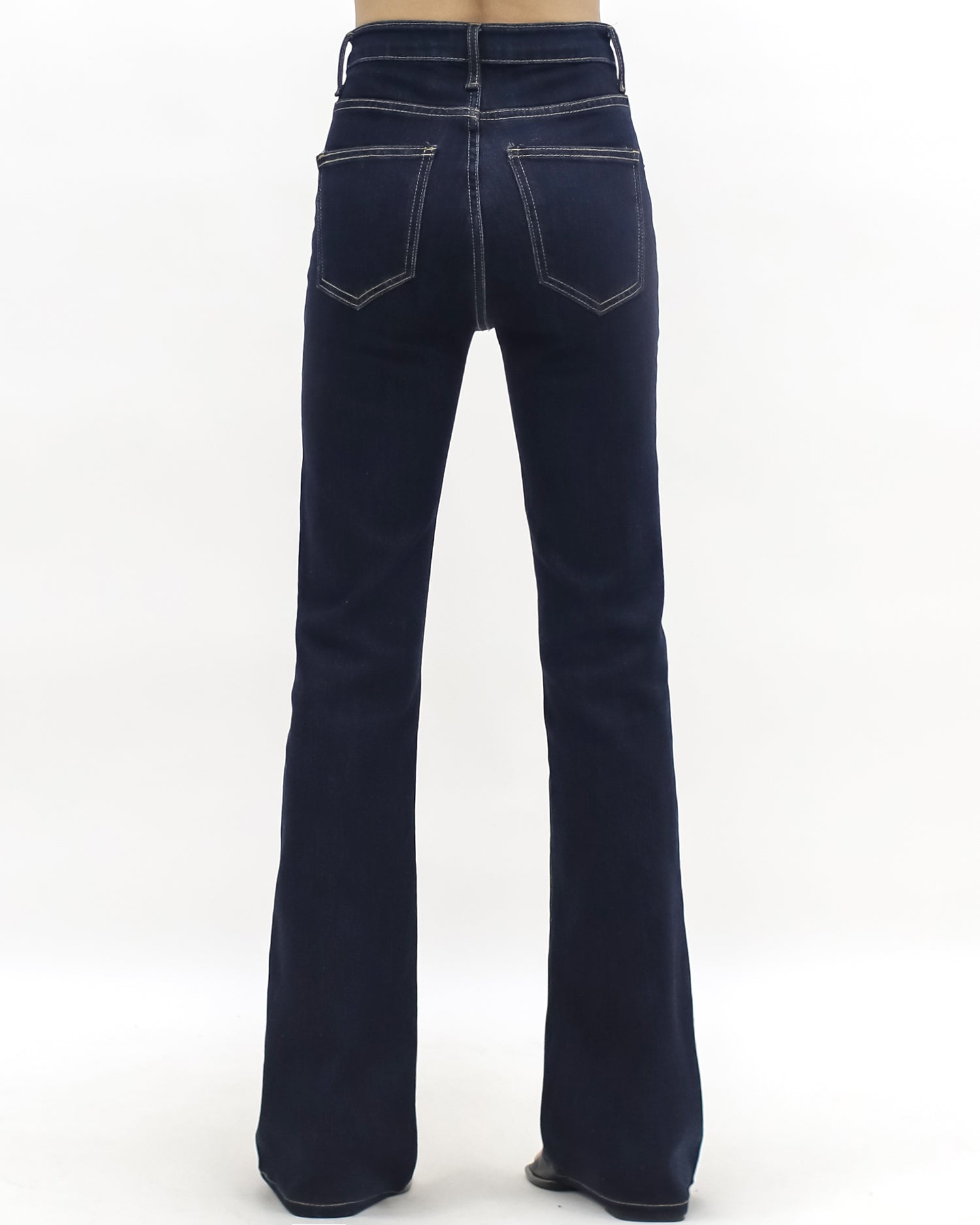 indigo denim mini flare jeans *pre-order*