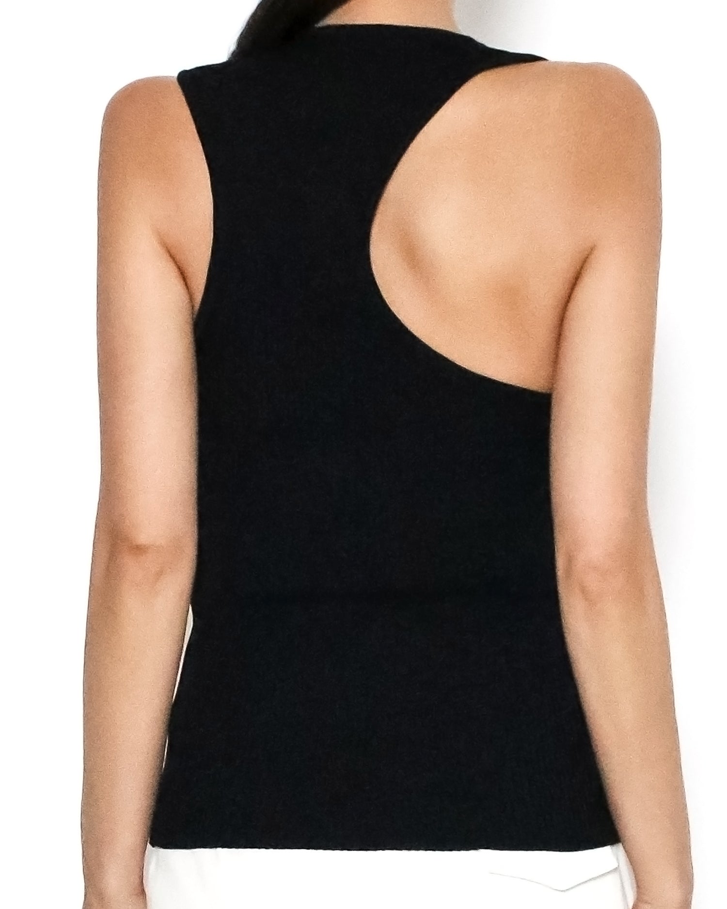 black cutout back ottoman knitted vest *pre-order*