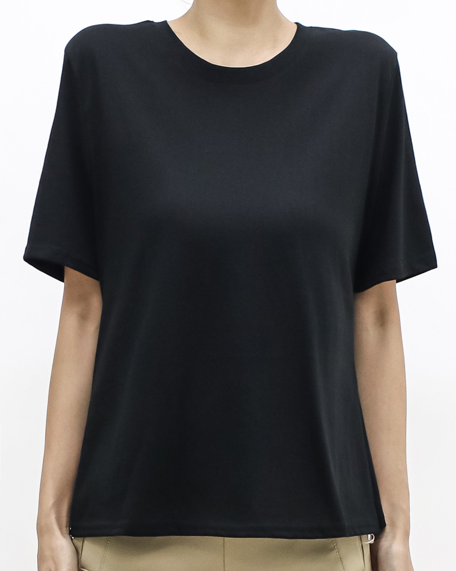 black cutout back tee