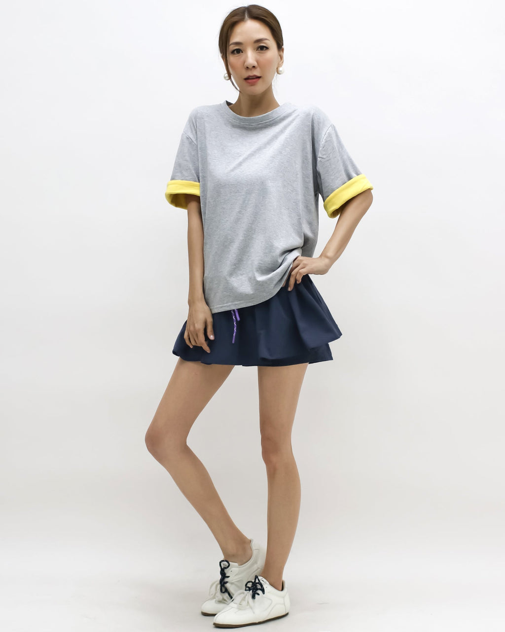grey w/ yellow fold sleeves tee *pre-order*