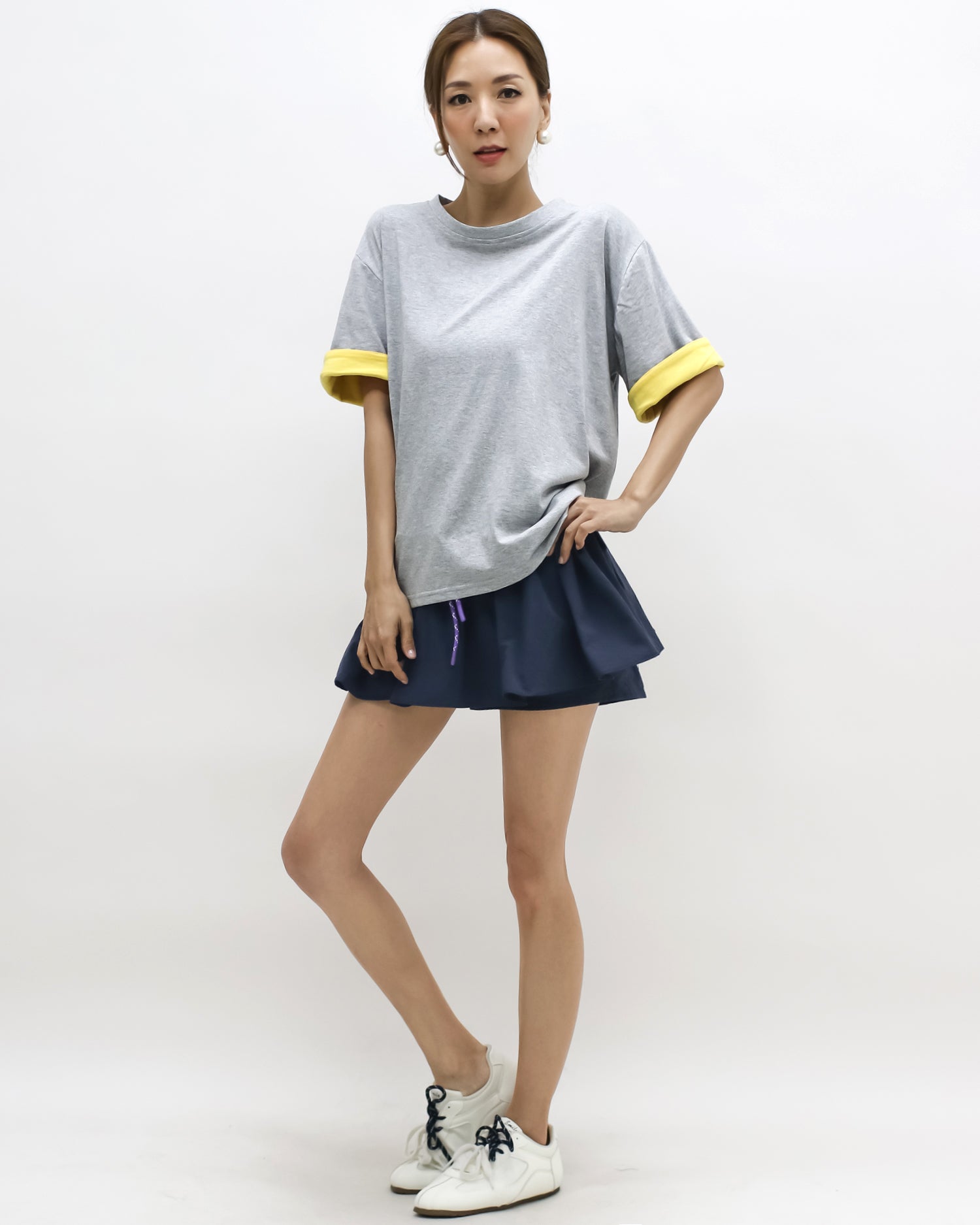 grey w/ yellow fold sleeves tee *pre-order*