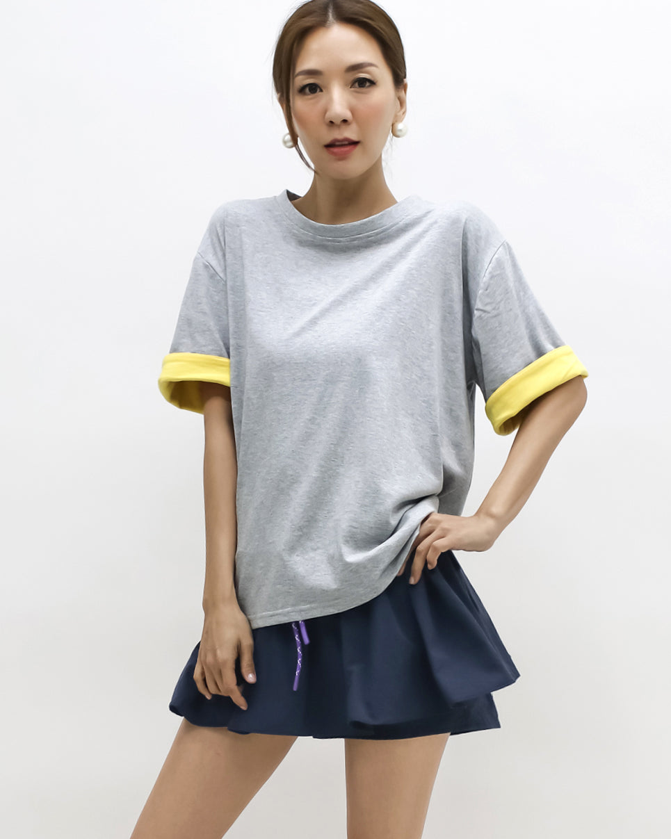 grey w/ yellow fold sleeves tee *pre-order*