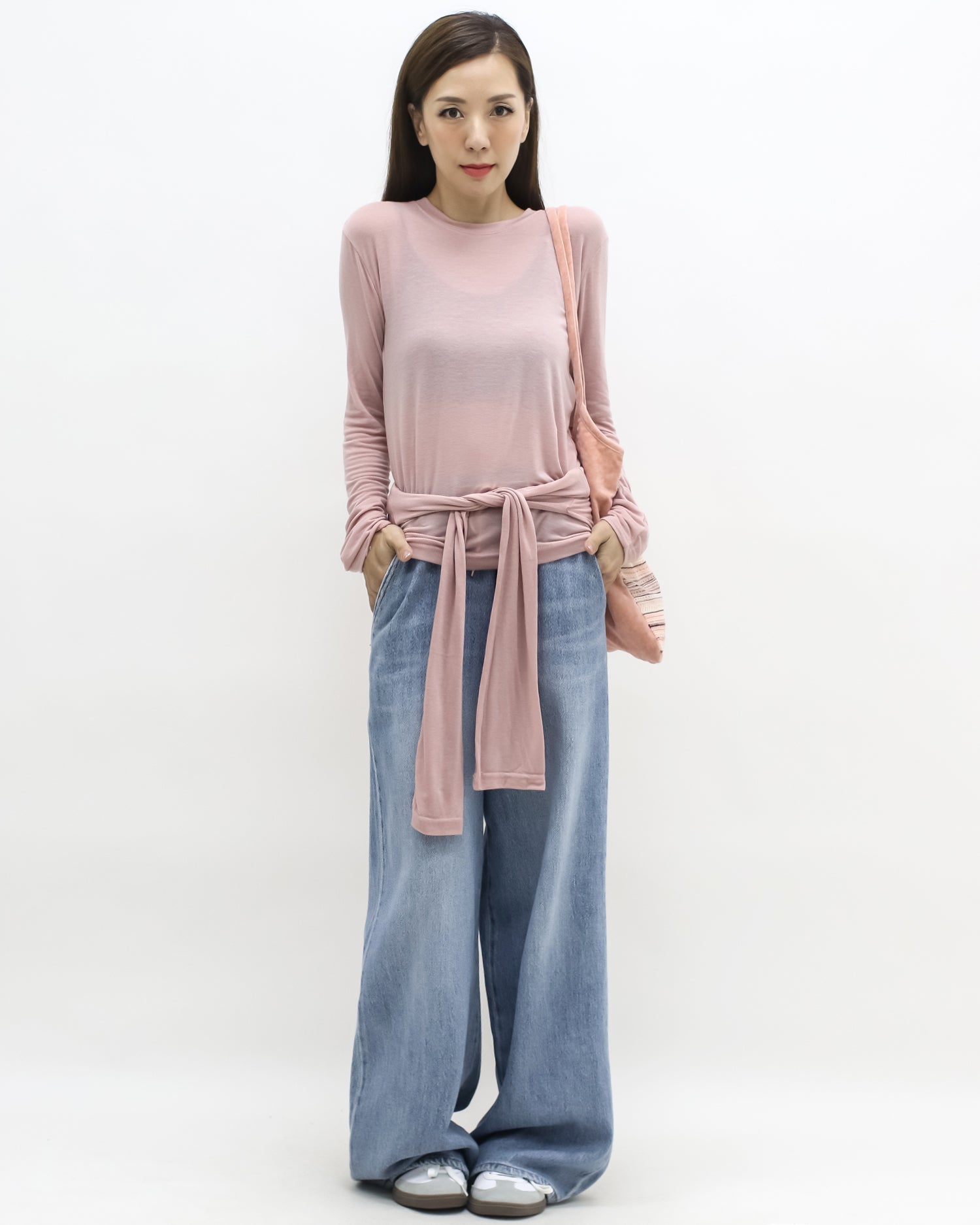 pink soft basic top