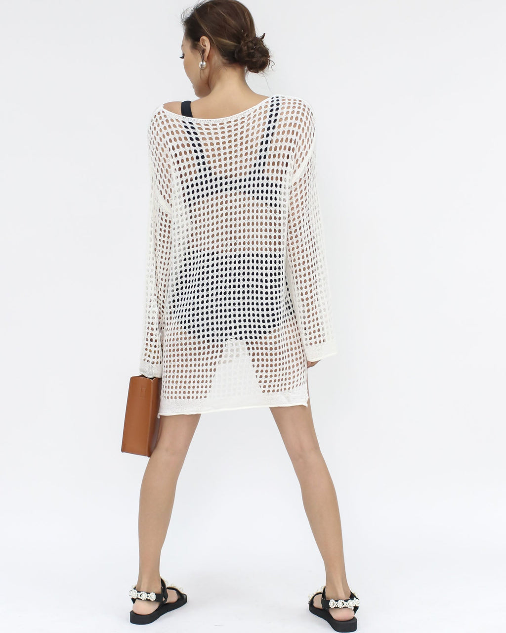 ivory net knitted cover up top *pre-order*