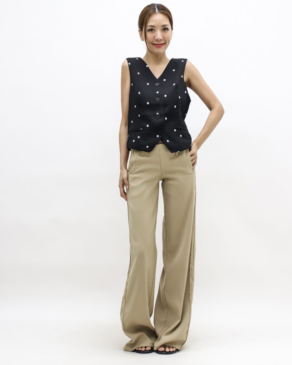 black & ivory polka dots texture blazer