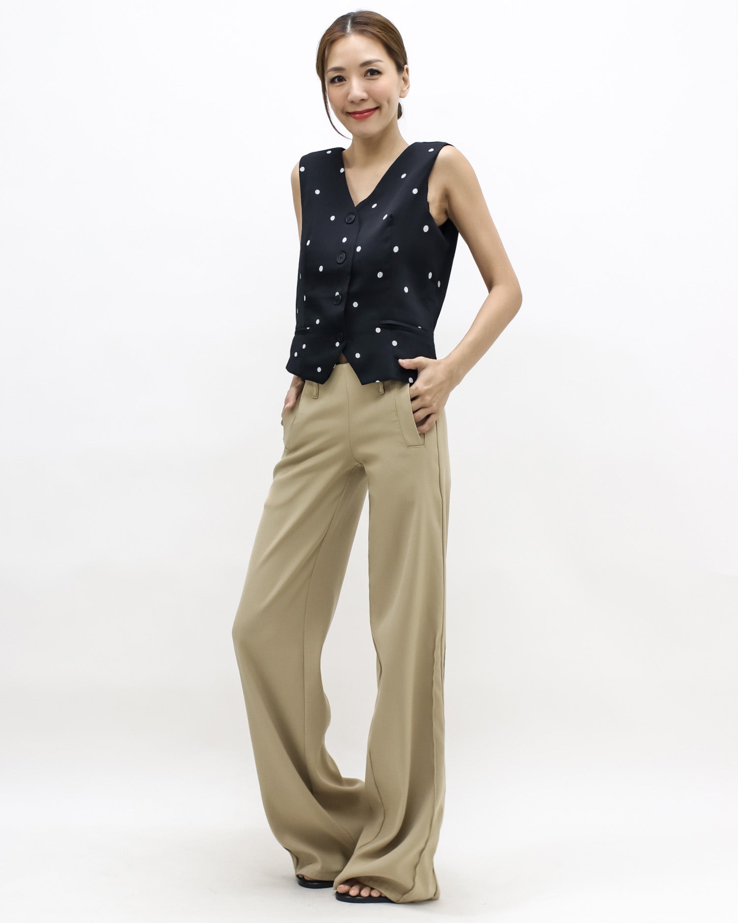 black & ivory polka dots texture blazer