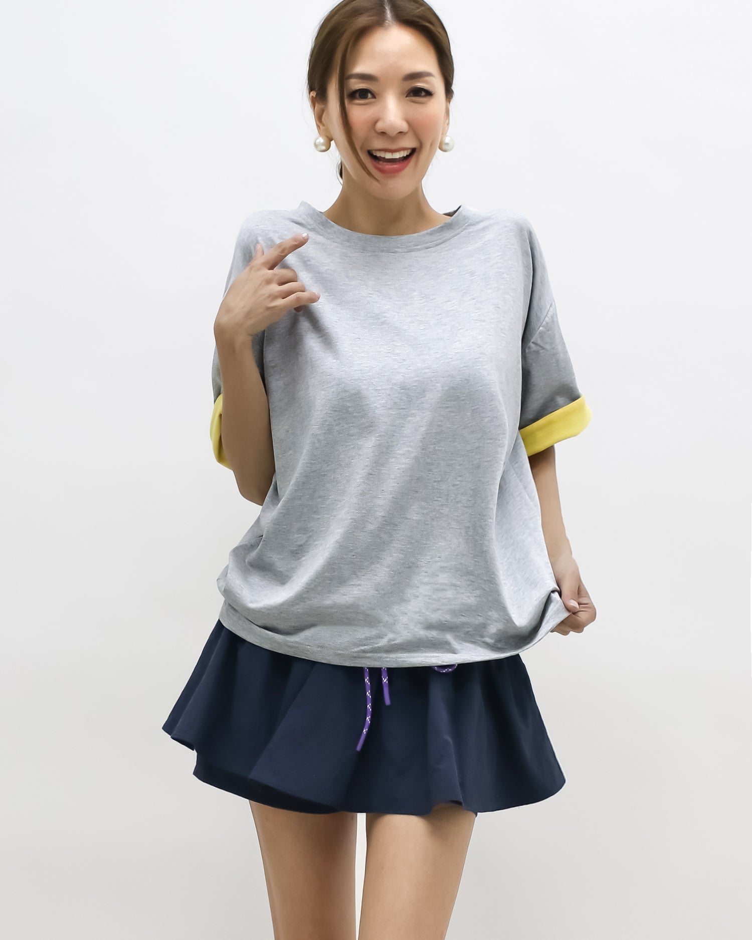 grey w/ yellow fold sleeves tee *pre-order*