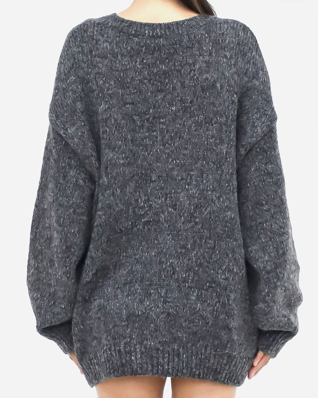 grey V neck knitted top *pre-order*