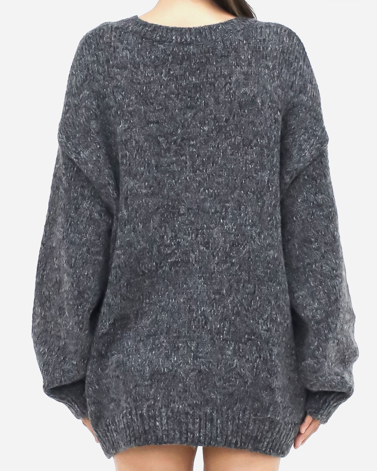 grey V neck knitted top *pre-order*