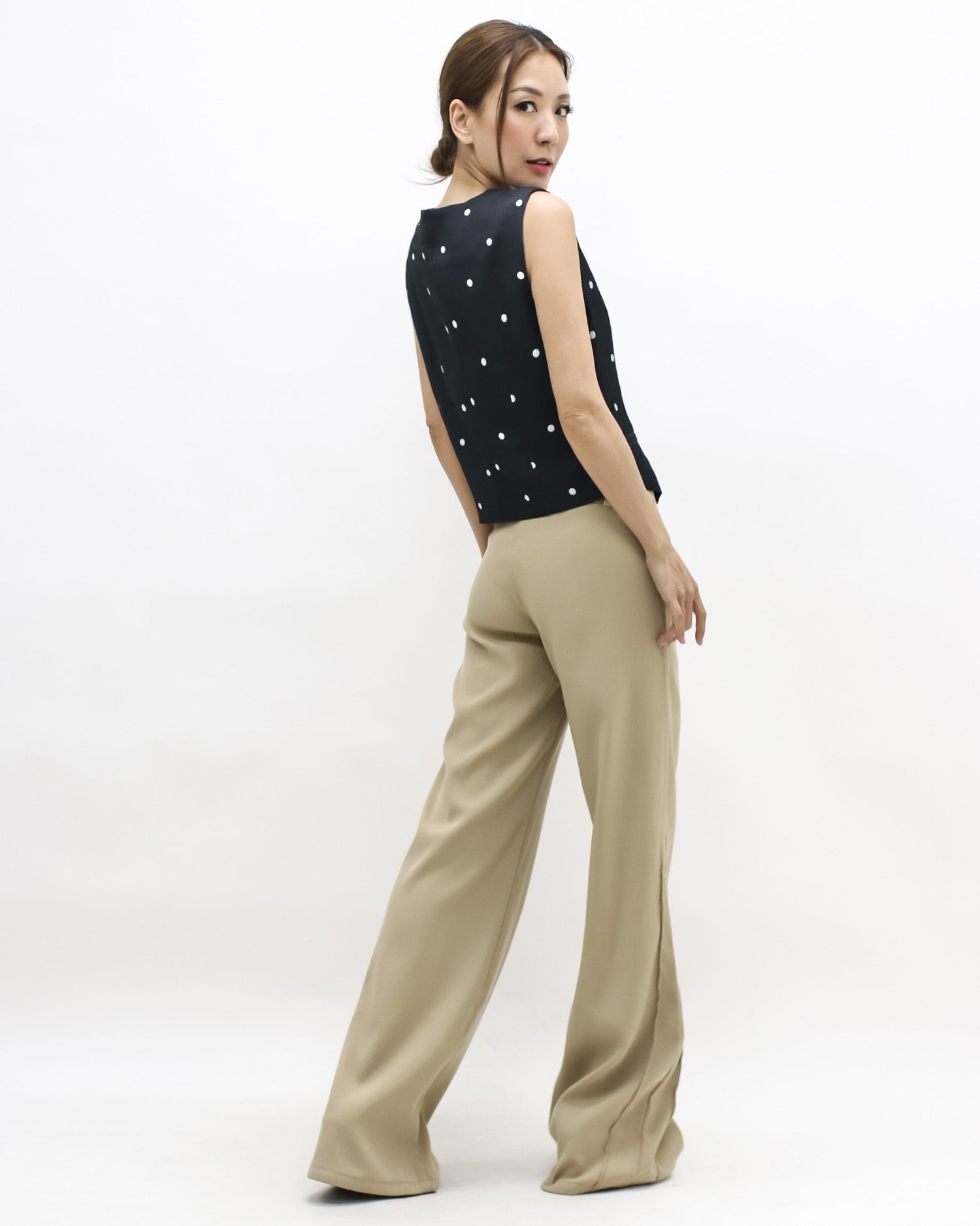 black & ivory polka dots texture blazer