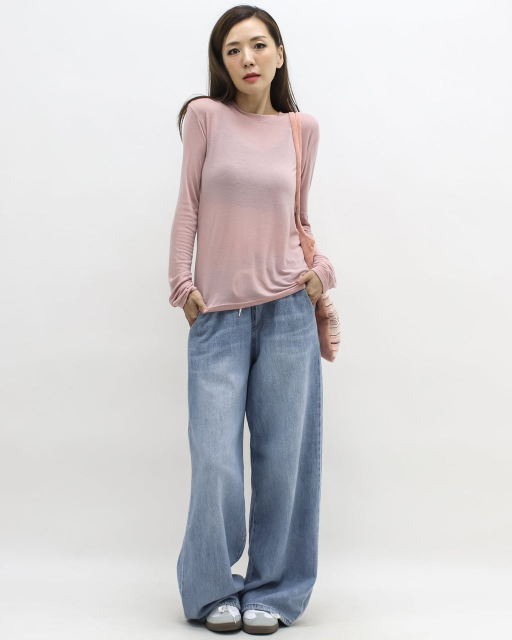 pink soft basic top
