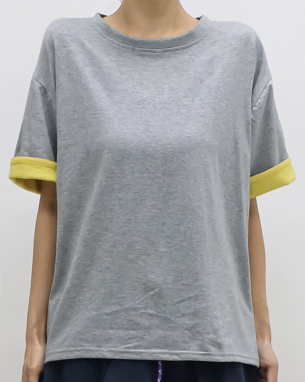 grey w/ yellow fold sleeves tee *pre-order*