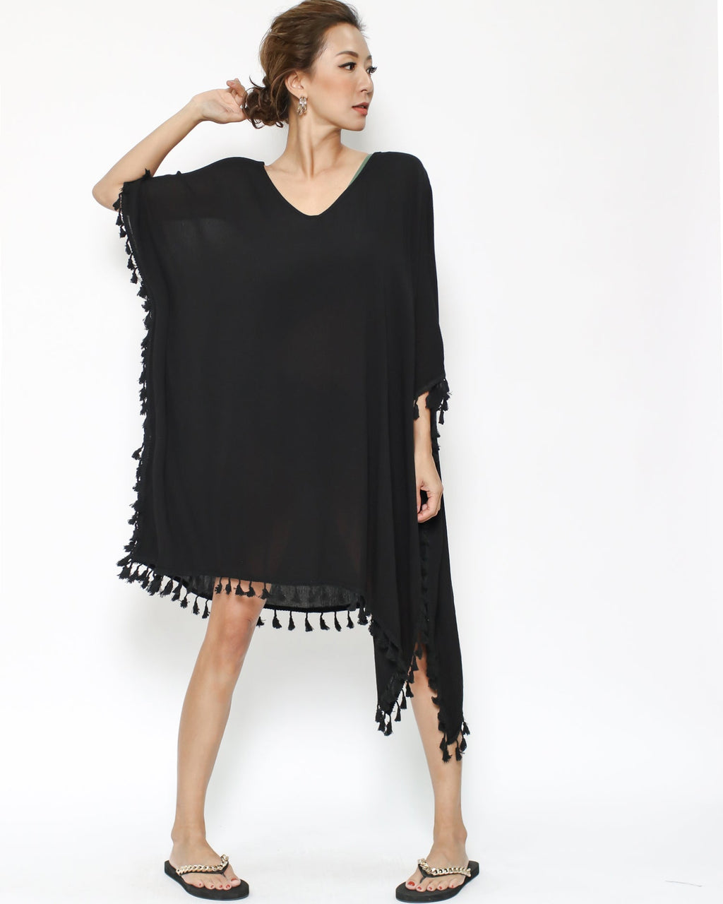 black tassels cover up dress *pre-order*