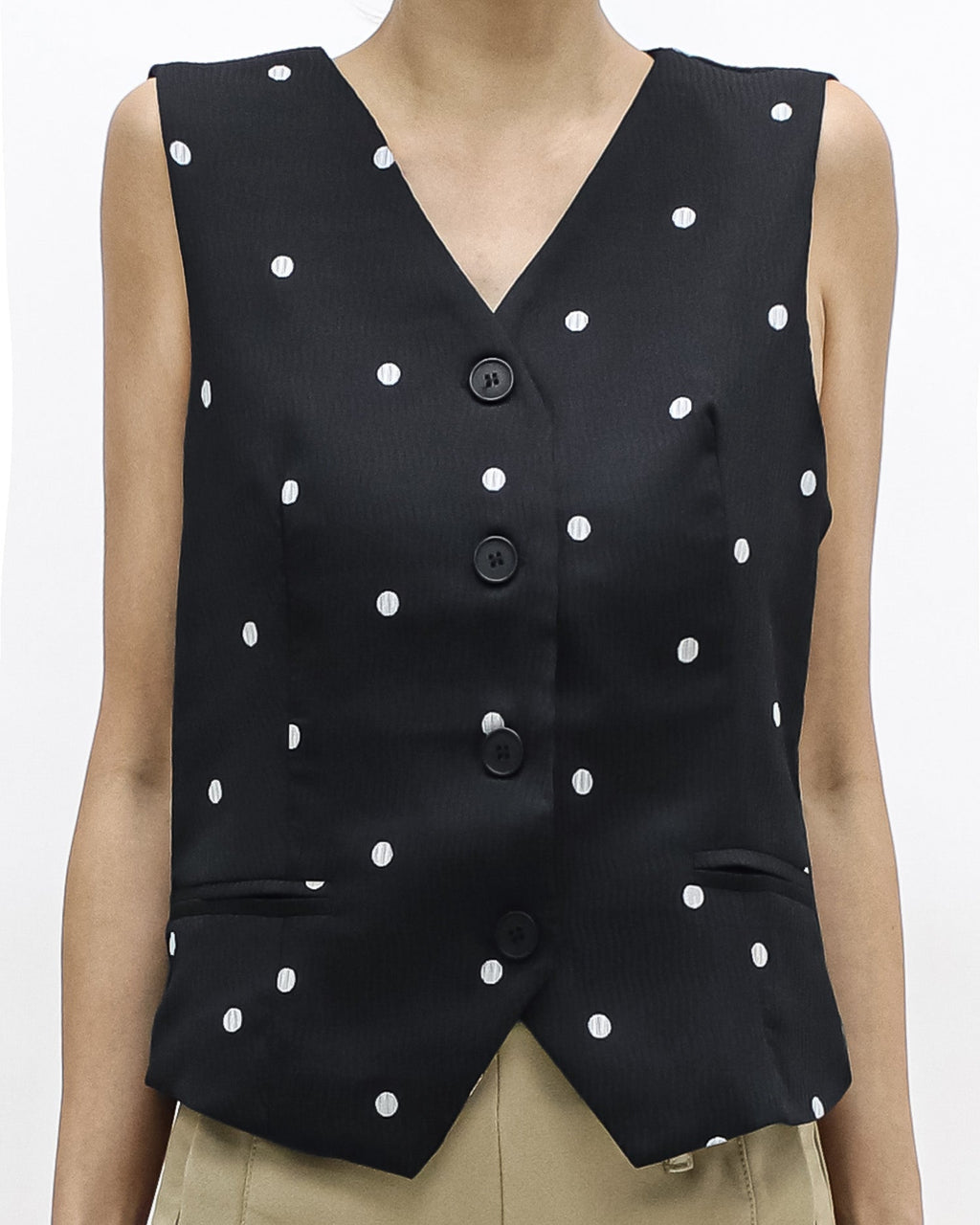 black & ivory polka dots texture blazer
