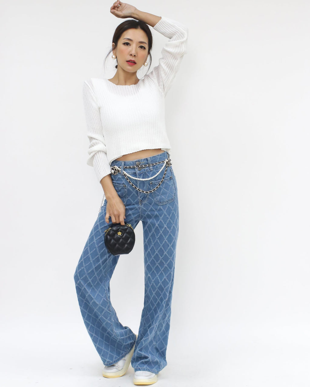 denim rhombus straight jeans *pre-order*