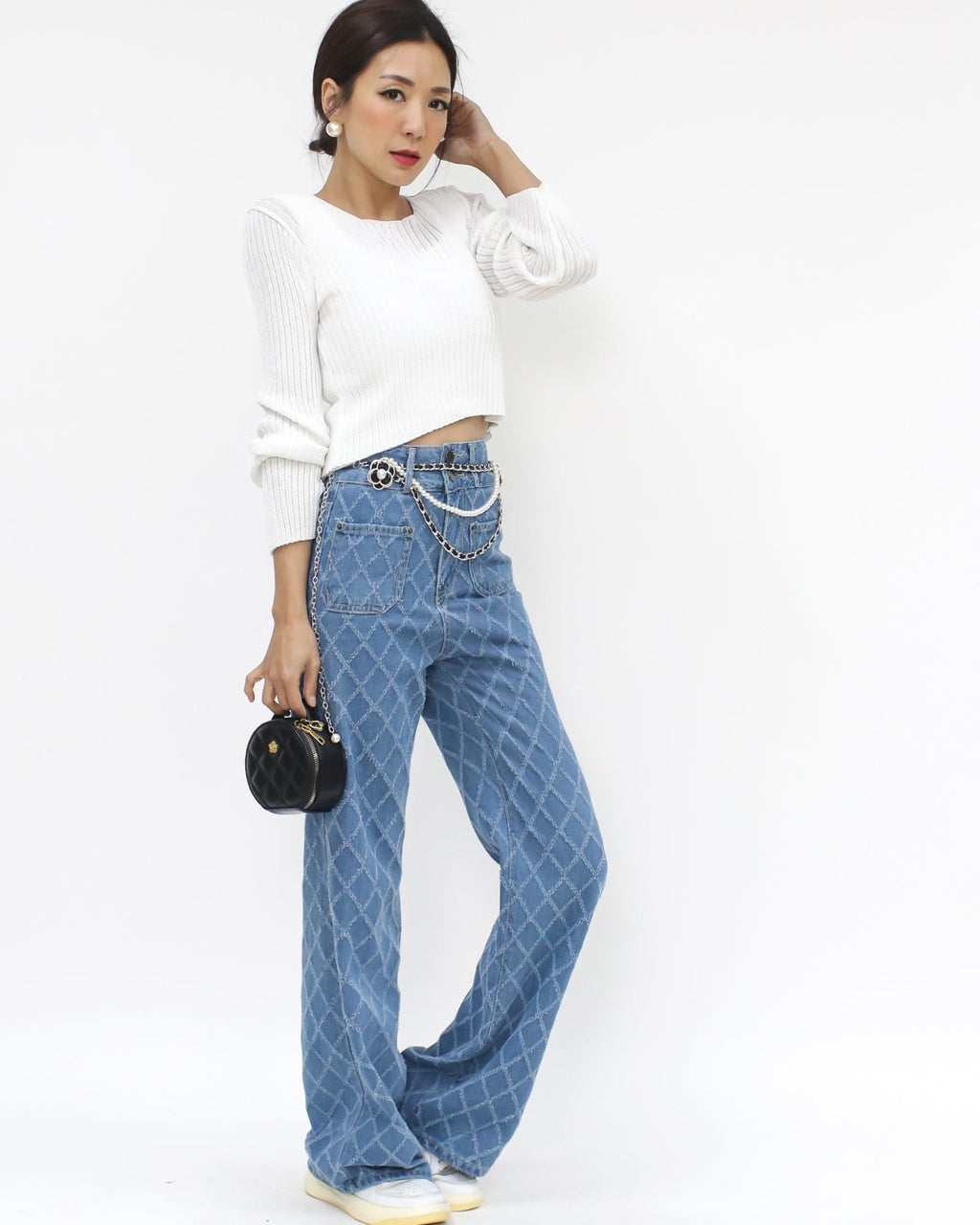 denim rhombus straight jeans *pre-order*