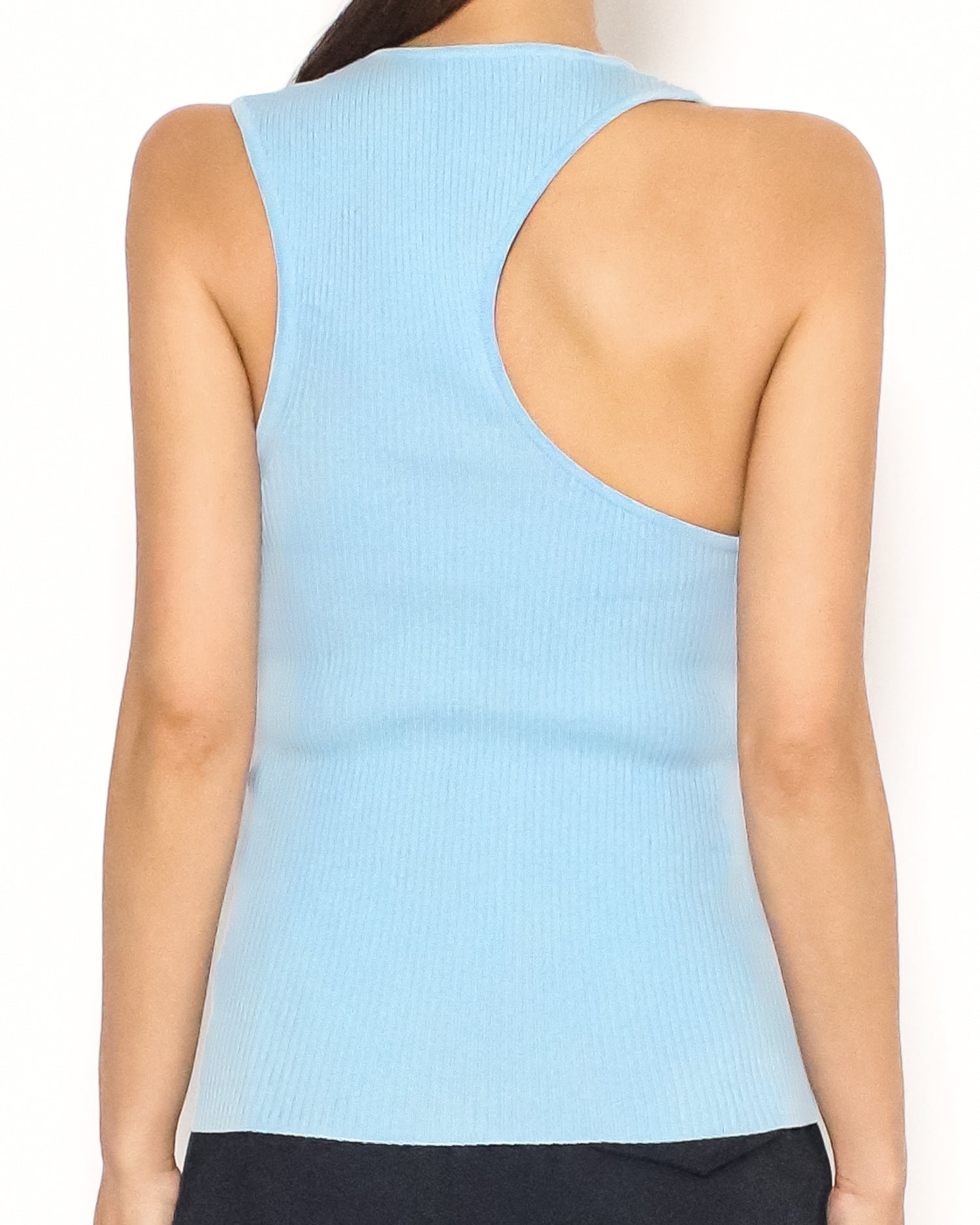 blue cutout back ottoman knitted vest *pre-order*
