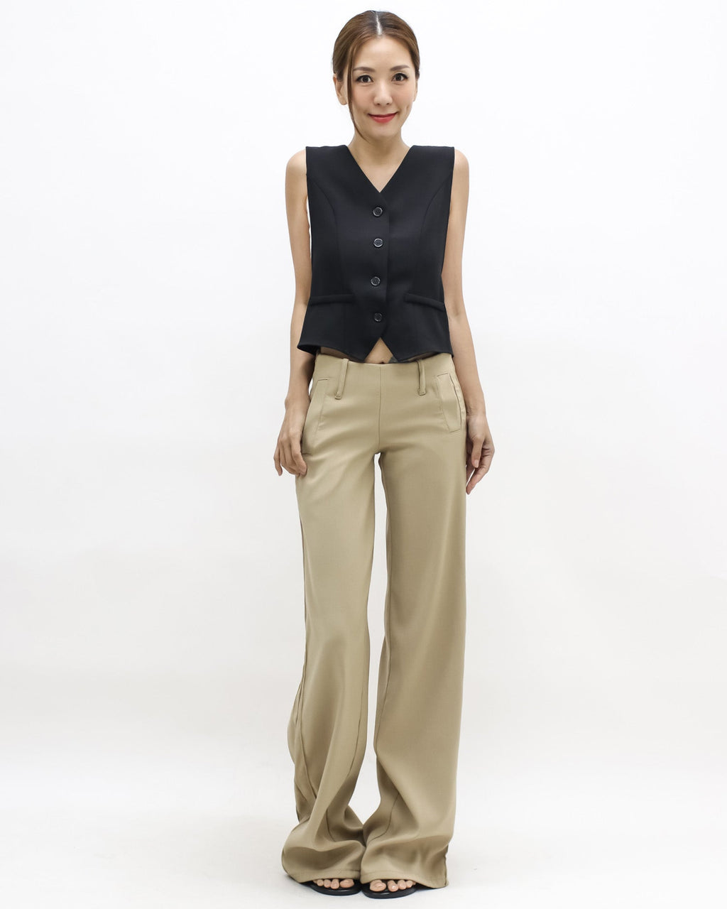 black cutout sides bow back vest jacket *pre-order*