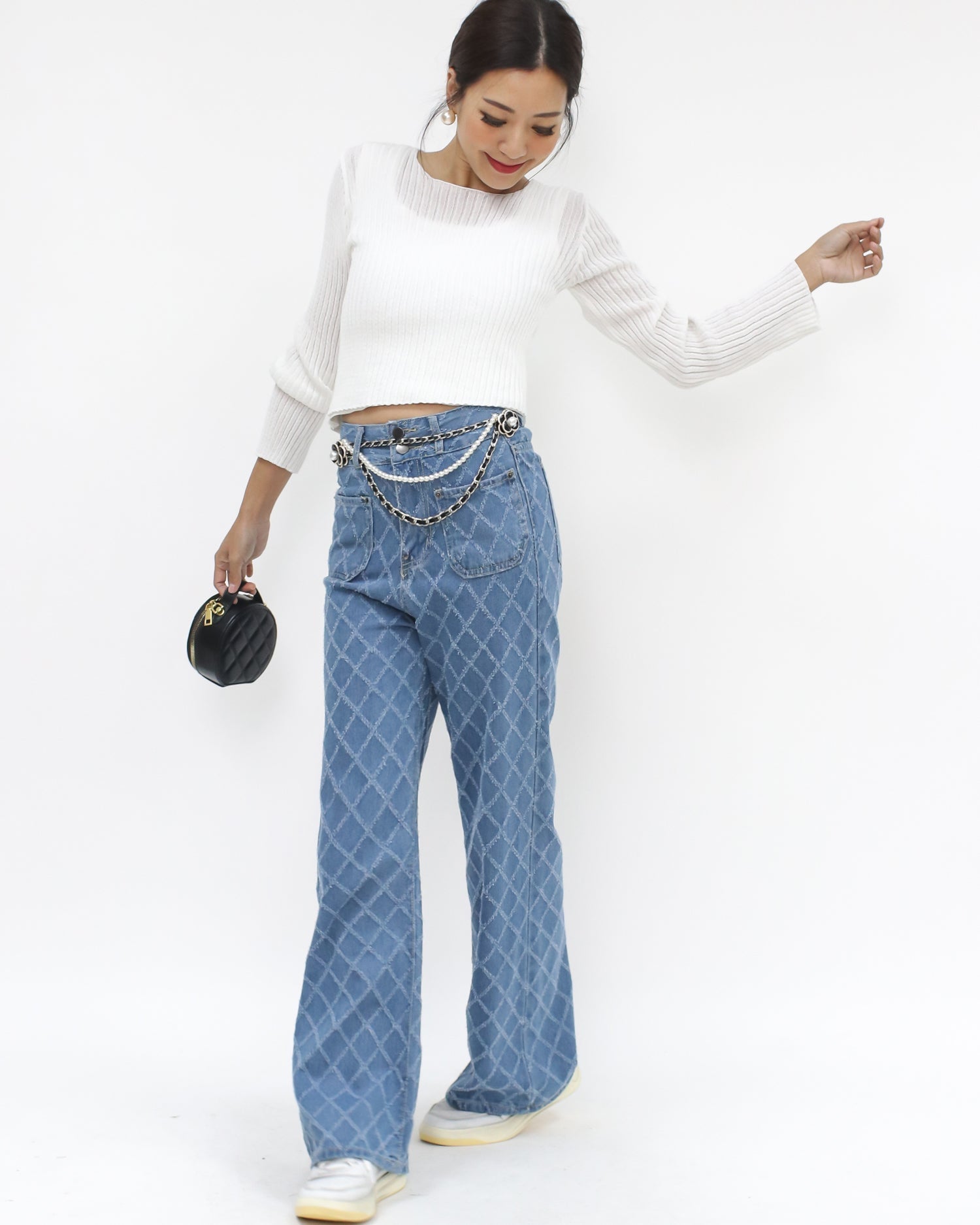 denim rhombus straight jeans *pre-order*