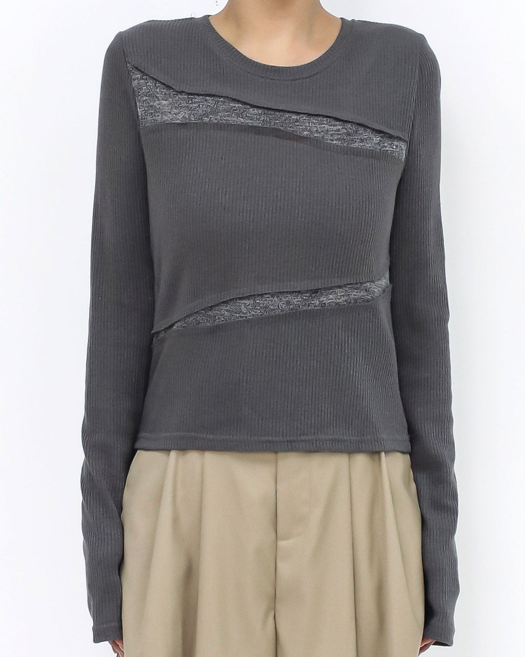 grey lace ottoman top *pre-order*