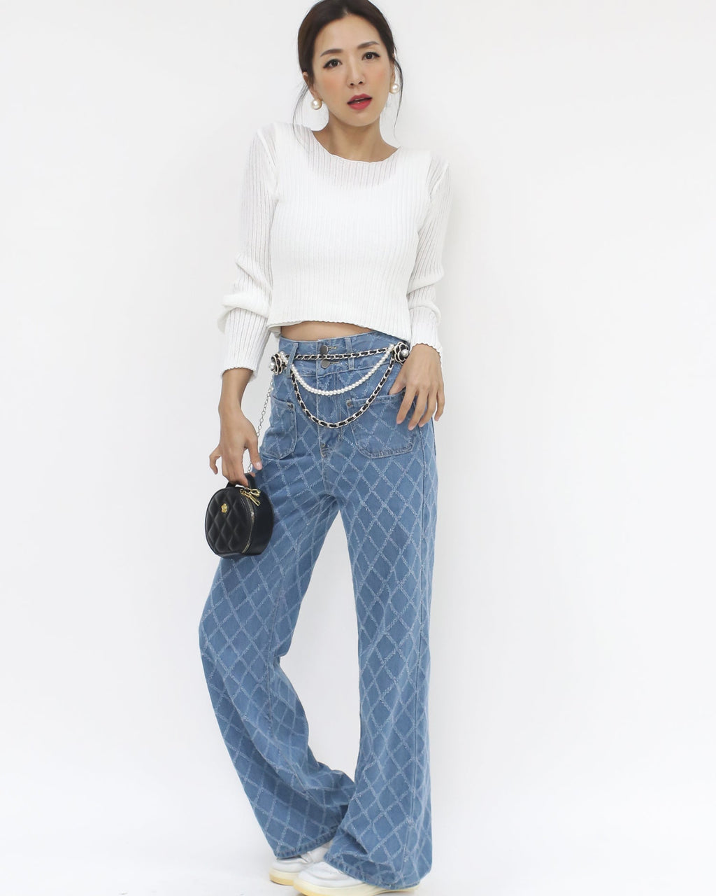 denim rhombus straight jeans *pre-order*