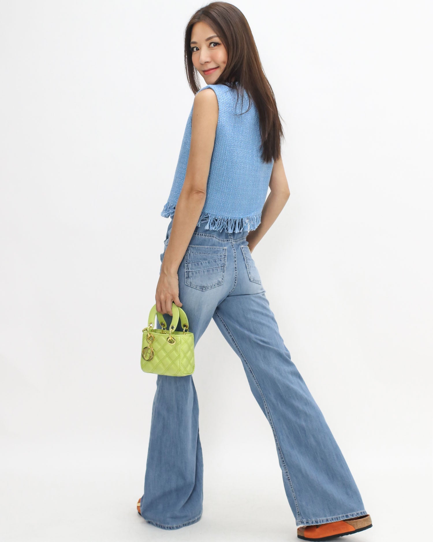 blue tassels tweed vest jacket *pre-order*