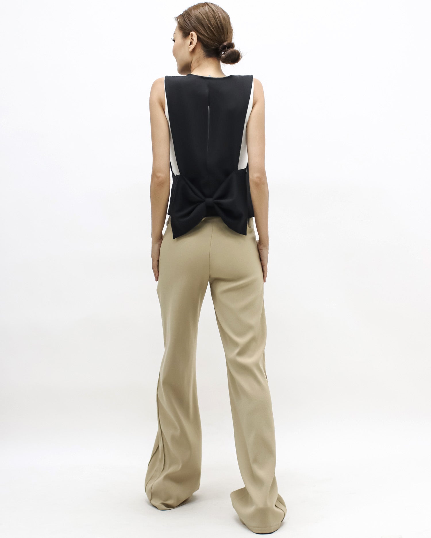 black cutout sides bow back vest jacket *pre-order*