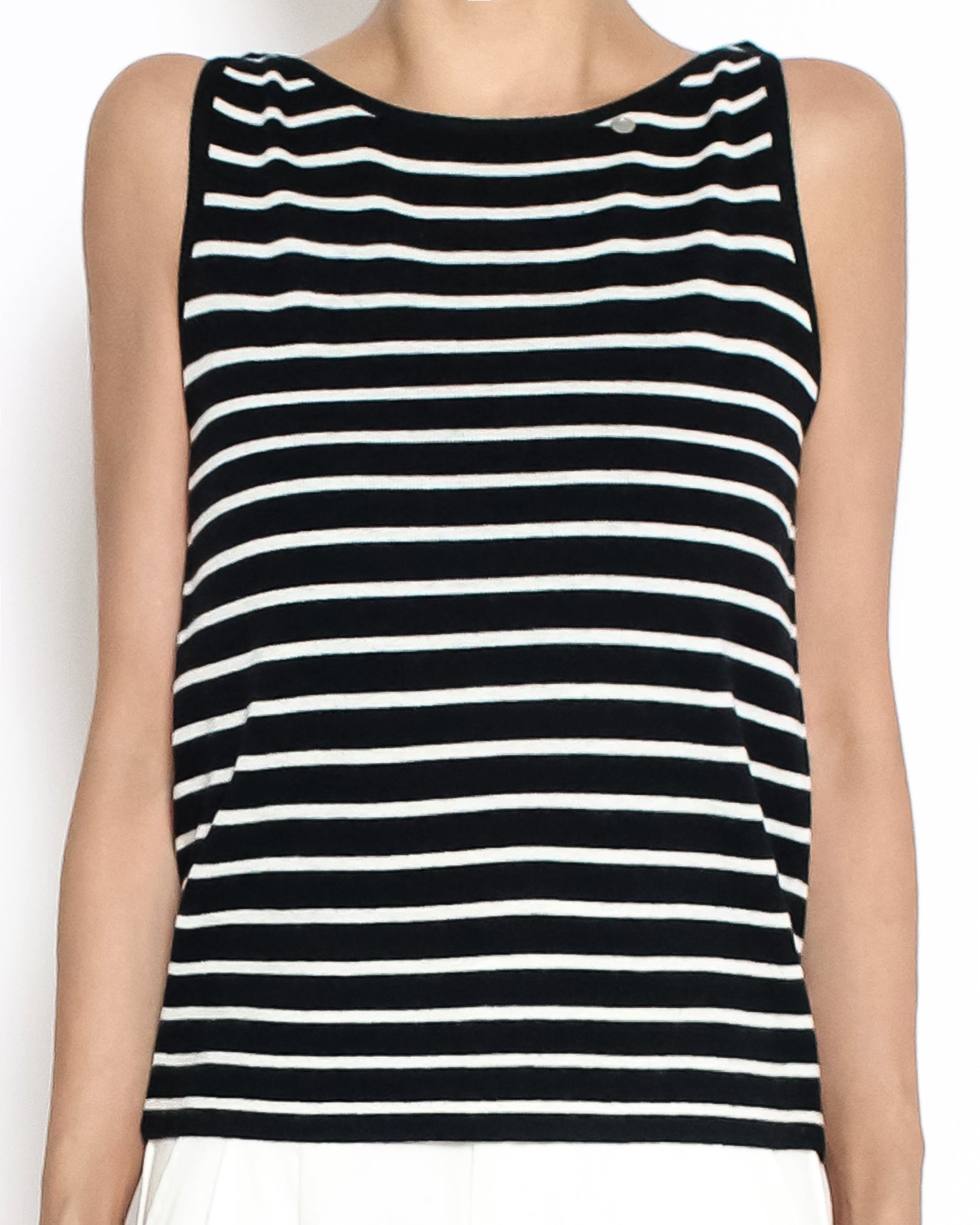 black & ivory stripes knitted vest *pre-order*